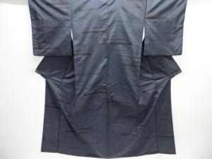 横段模様織り出し本場泥大島紬着物・道行コートアンサンブル(7マルキ)